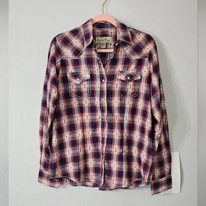 NWOT Cedar Rose Western Plaid Pearl Snap Shirt – Women’s Long Sleeve Boho Top